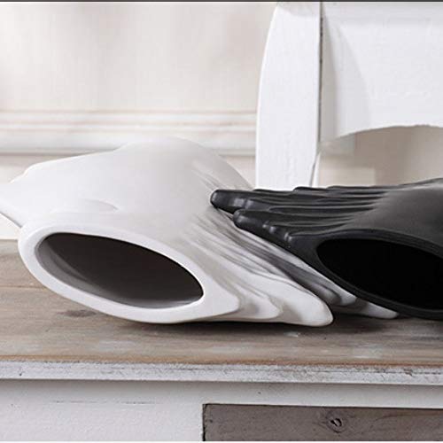 RJZF Decoración Creativa del Arte Nórdico del Florero De La Mascarilla, Sala De Estar Casera con La Decoración Decorativa, Florero Seco Adornos Artesanales Adornos Negro-L