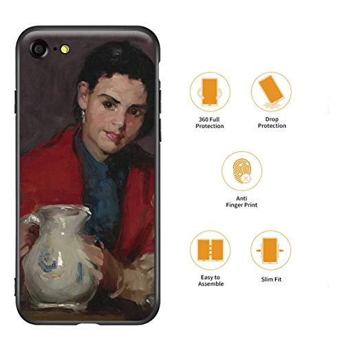 Robert Henri paral iPhone SE(2020)/iPhone 7/8/Estuche para teléfono móvil Artes/Impresión Giclee UV Cubierta del teléfono(Segovia Girl Holding Pitcher)