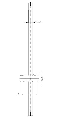 Roca  - Barra de ducha de 700 mm regulable en altura, con soporte regulable para ducha de mano . Duchas y rociadores. Ref. A5B3450C00