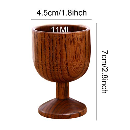 Rolin Roly 11ml Copa de Vino Hecho a Mano de Madera Taza Tazas de Té Decorativo Copas Tazas de CaféJuego de Regalo de Goblet
