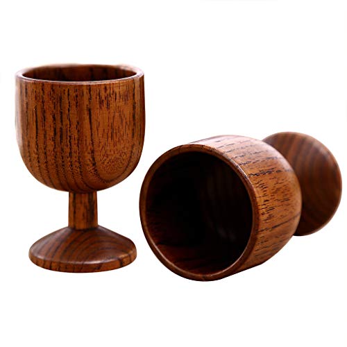 Rolin Roly 11ml Copa de Vino Hecho a Mano de Madera Taza Tazas de Té Decorativo Copas Tazas de CaféJuego de Regalo de Goblet