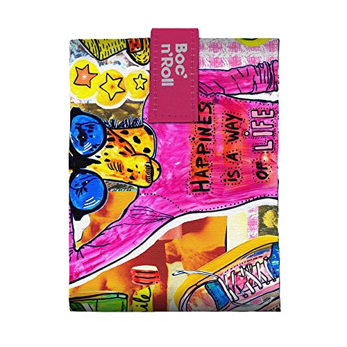 Roll'eat - Boc'n'Roll Teens Girls Bolsa Merienda Porta Bocadillos Ecológica sin BPA, Giraffe Multicolor