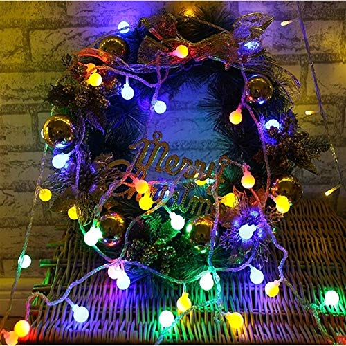 Romantisch 1,2 M 3M 6M 10M Kirsche Bälle Fee cadena Dekorative Lichter Batterie betrieben Hochzeit Weihnachten exterior Terrasse girlande Dekoration Weihnachtsdekoration (Color : White)