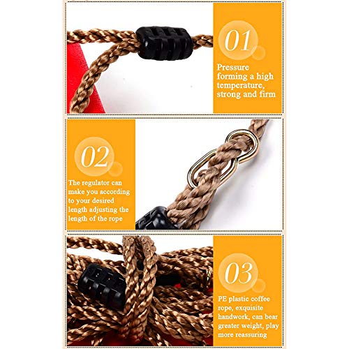 Rong-- Columpio De Plástico para Adultos Niños con Cuerda Ajustable Columpio Colgante Infantil para Jardín Exterior Y Interior, Carga De 200 Kg