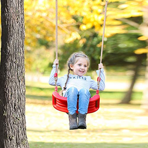 Rong-- Columpio Infantil De Plástico con Cuerdas Altura Ajustable para Jardín Exterior Interior Patio Trasero Fitness Al Aire Libre para Niños Y Niñas