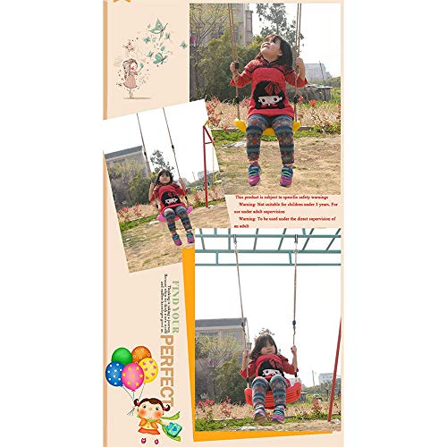 Rong-- Columpio Infantil De Plástico con Cuerdas Altura Ajustable para Jardín Exterior Interior Patio Trasero Fitness Al Aire Libre para Niños Y Niñas