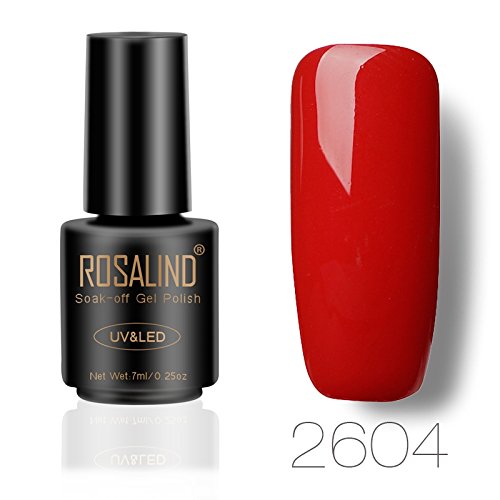 Rosalinda Gel Nail Polish Soak Off UV LED Esmalte Manicura Pedicura salón 7 ml (rojo 1)