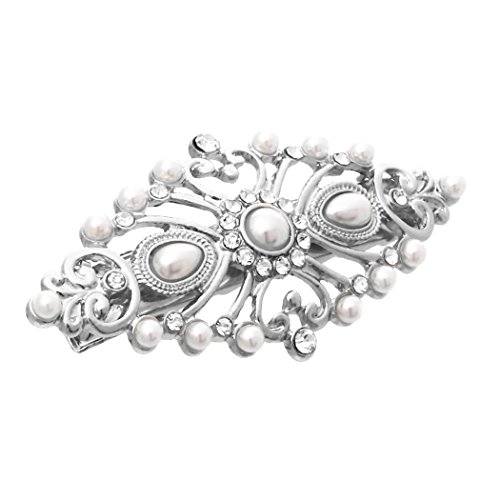 Rosemarie Collections - Horquilla para el pelo con perlas de imitación y cristal para novia