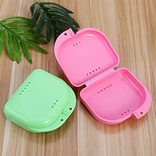 rosenice 5 unidades cubitos lata Retainer Caso con vent agujeros y tapa snapserver Protector Bucal Caso Pino ortopédico Dental Retainer Caja cubitos de recipientes