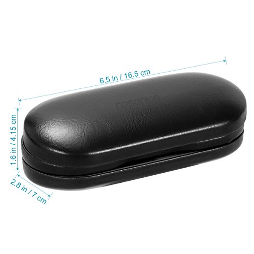 ROSENICE Estuche para Gafas y Lentillas con Espejo Incorporado 2 en 1 Funda Gafas Caja de Lentes de Contacto Kit de Viaje (Negro)