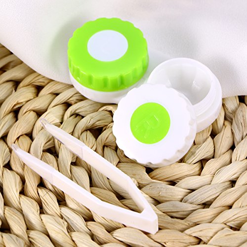 Rosenice - Funda rígida 2 en 1 para gafas y lentes de contacto portátil para estuche de viaje (azul)