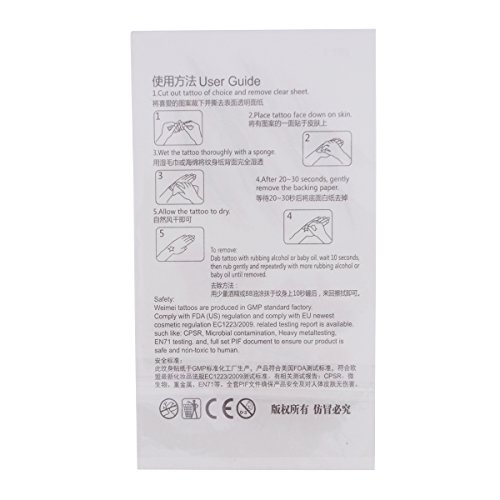 rosenice temporales tatuaje Halloween Tattoo 8 hojas Bluten Wund Cicatrices sangre para Fiesta Cosplay Disfraz Fácil de Promoción y duradero para mujeres hombres niños