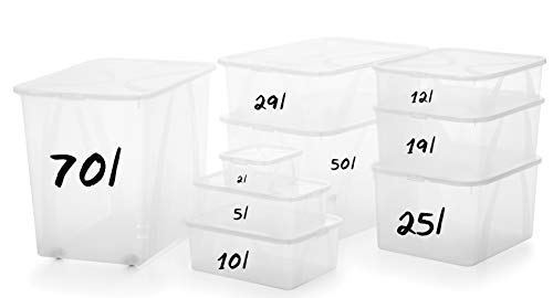 Rotho Arco, Juego de 8 cajas de almacenamiento de 2 litros con tapa, Plástico PP sin BPA, transparente, 8 x 2l 20.0 x 16.0 x 26.0 cm
