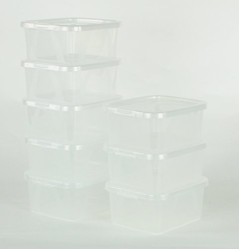 Rotho Arco, Juego de 8 cajas de almacenamiento de 2 litros con tapa, Plástico PP sin BPA, transparente, 8 x 2l 20.0 x 16.0 x 26.0 cm