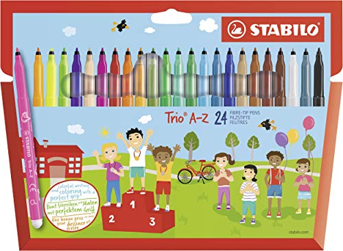 Rotulador escolar STABILO Trio AZ - Estuche de 24 colores