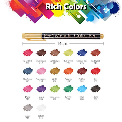 Rotuladores Metálicos, 20 Colores Rotuladores punta Acrylic 1-2mm Tip para Tela,Pintar Piedras,Metal, Madera, Vidrio,Huevo de Pascua,DIY