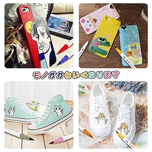 Rotuladores para colorear, 72 colores, punta de pincel de acuarela y punta fina para libros de colorear para adultos, dibujo, pintura, caligrafía