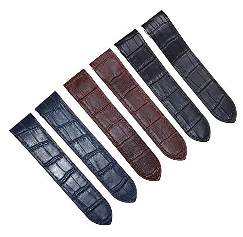 ROUHO Correa De Piel De Vaca Negra De 23Mm De Color Negro De La Correa Santos 100Xl para Cartier Santos-Marrón 20mm