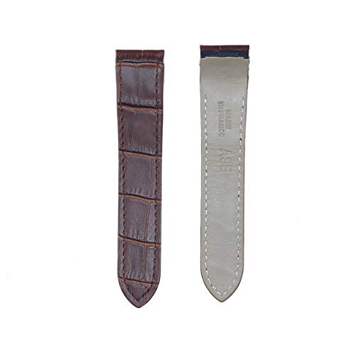 ROUHO Correa De Piel De Vaca Negra De 23Mm De Color Negro De La Correa Santos 100Xl para Cartier Santos-Marrón 20mm