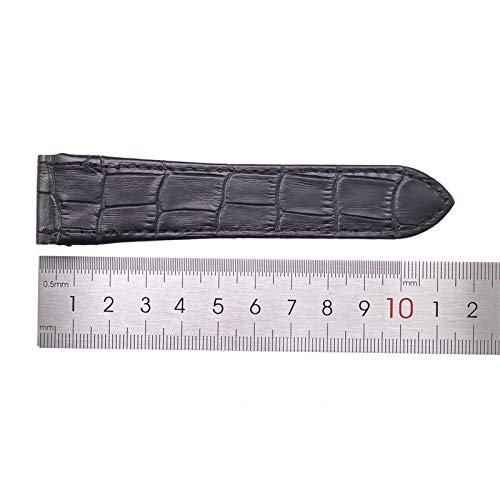 ROUHO Correa De Piel De Vaca Negra De 23Mm De Color Negro De La Correa Santos 100Xl para Cartier Santos-Marrón 20mm