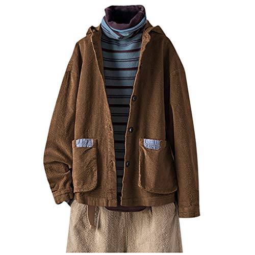 ROVNKD - Blusa para Mujer, con Capucha, tamaño Grande, Bolsillo de Manga Larga, Bolsillos marrón XXL