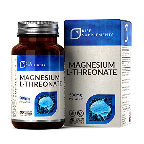 RS L Treonato de Magnesio 90 Capsulas Veganas | Suplemento Nootropico de Magnesio para el Alivio de Calambres | Vitaminas para Memoria | Sin OGM o Gluten