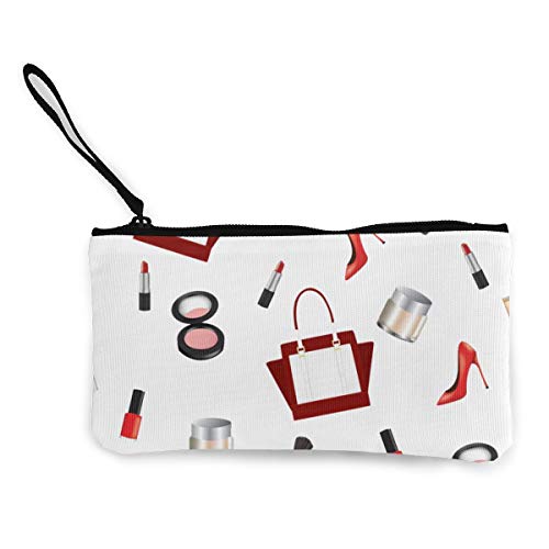 Rterss Monedero Cartera Bolsa de Dinero Bolsa de Cambio Llavero Bolsa de teléfono Celular con asa Impresa Lona pintauñas pintalabios patrón Personalizado