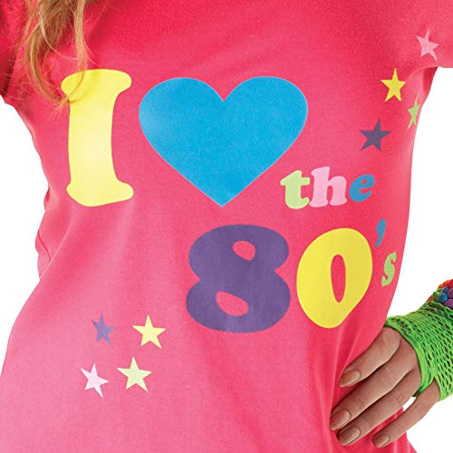 Rubies Official - Disfraz para Adulto, Camiseta con Texto en inglés I Love The 80's, Talla M