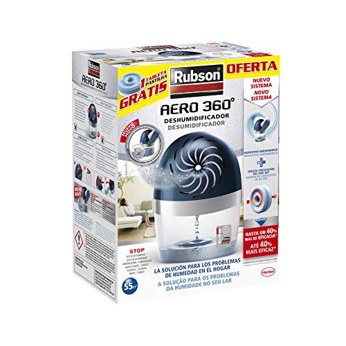 Rubson Aero 360 450 G deshumificador que limpia el aire, el olor y evita el moho & Recambios para deshumificador Aero 360, color morado, olor lavanda