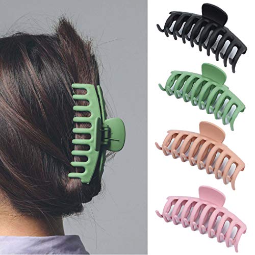 Runmi - Pinzas para el pelo (4 unidades), color negro