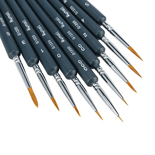 Rymall - Set de 9 pinceles para óleo y acuarela, aptos también para decoraciones de manicura