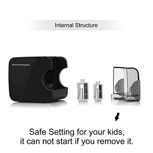 Sacapuntas de lápiz eléctrico, accionado por USB o con pilas Sacapuntas de lápiz electrónicos automáticos resistentes para no.2 y lápiz de color