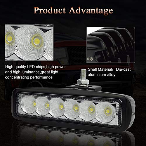 Safego 7Inch 18W Cree LED Luz de Trabajo Cree LED Light BarOffroad Car Trucks Viga de Inundación del Iluminacion Conducción LED Faros Luz Auto Camión Campo a Través del Coches Barco Pesca Vehículos