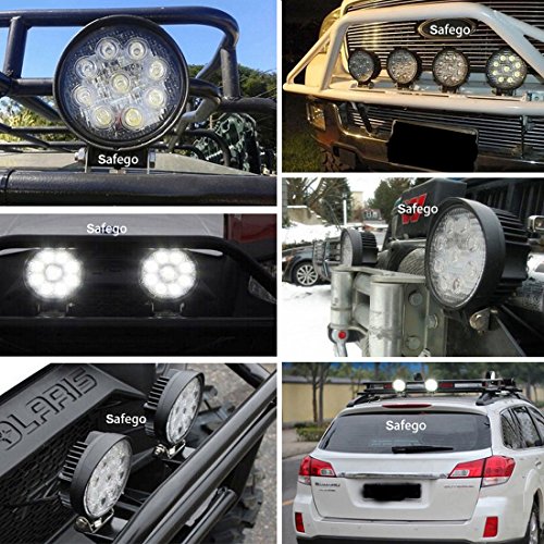 Safego Led luz de Trabajo 27W LED Lámpara Trabajo Bar viga de inundación del Iluminacion Conducción Led Faros Coche Luz Camión Campo a través del Carro Coches Barco Minería Pesca Luces de antiniebla