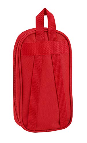 Safta - F.C. Sevilla 411856747 2018 Plumier Mochila con 4 Estuches y Útiles, 23 cm, Rojo