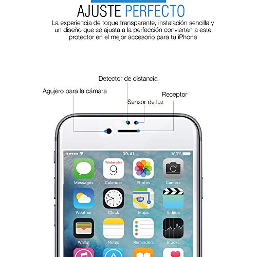 SAGPAD [2 Piezas] Cristal Templado para iPhone 6/ 6s, Cubierta Completa Vidrio Templado 9H Protector Pantalla Premium, Anti-Huella Digital, Anti-Burbujas par 6/6s (Blanco)