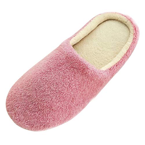 SAGUARO Mujer Hombres Zapatillas Otoño Invierno Interior Casa Caliente Slippers Suave Algodón Zapatilla Pareja Zapatos, 35/36 EU=36/37 CN Rosa