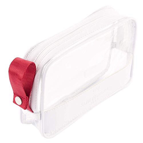 Saint Maniero Bolsa cosméticos Transparente I Neceser Transparente con Cremallera I Bolsa de Aseo 1 litro I Bolsa de Viaje Aprobado por la TSA I Organizador de Viaje Transparente