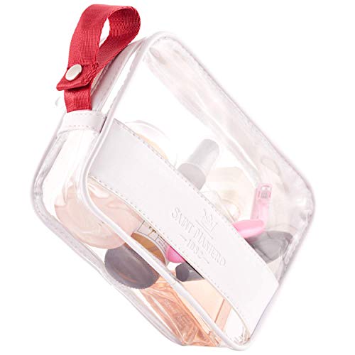 Saint Maniero Bolsa cosméticos Transparente I Neceser Transparente con Cremallera I Bolsa de Aseo 1 litro I Bolsa de Viaje Aprobado por la TSA I Organizador de Viaje Transparente