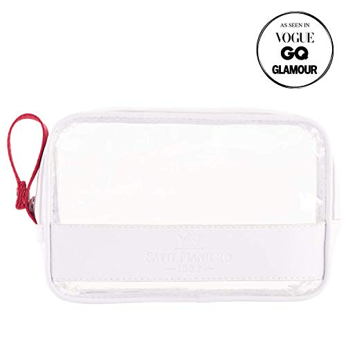 Saint Maniero Bolsa cosméticos Transparente I Neceser Transparente con Cremallera I Bolsa de Aseo 1 litro I Bolsa de Viaje Aprobado por la TSA I Organizador de Viaje Transparente