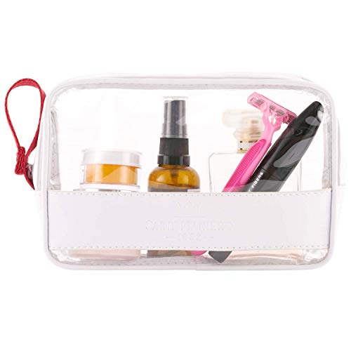 Saint Maniero Bolsa cosméticos Transparente I Neceser Transparente con Cremallera I Bolsa de Aseo 1 litro I Bolsa de Viaje Aprobado por la TSA I Organizador de Viaje Transparente