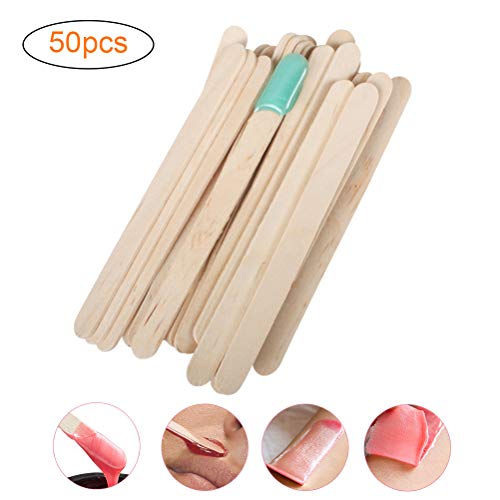 sakulala 50 Piezas depilación Palos pequeño ceja Cera Palos Cera espátulas pequeño Madera depilación aplicador Palos para Cejas