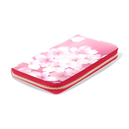 Sakura - Cartera de Piel para Mujer, diseño de Flor de Cerezo