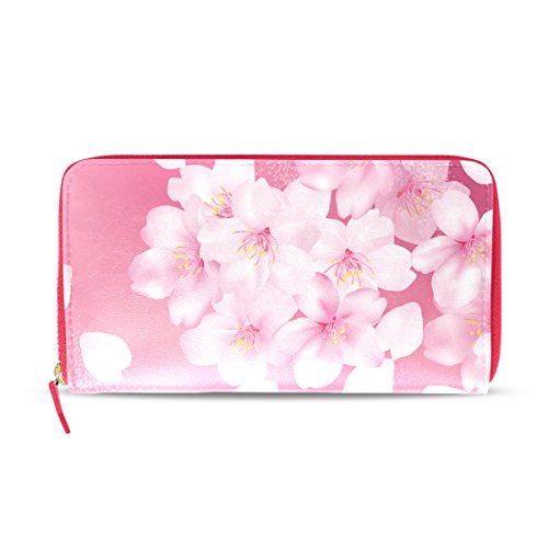 Sakura - Cartera de Piel para Mujer, diseño de Flor de Cerezo
