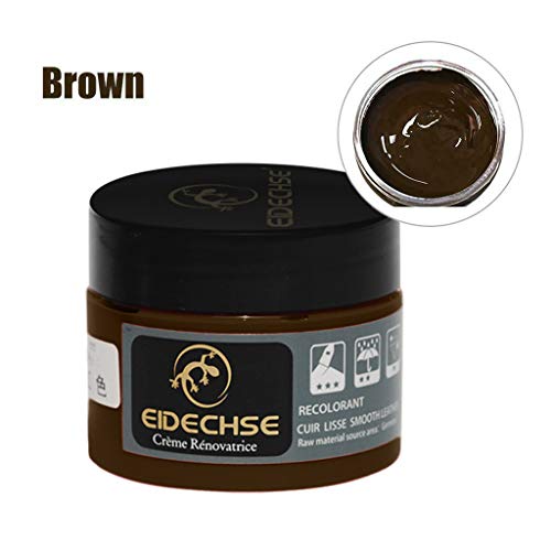 SALLYDREAM Kit de Reparación de Cuero y Vinilo. Reparaciones y Retoques Rasguños, Manchas y Grietas para Muebles, Asientos de Autos, Zapatos o Bolsos.con Cuero de 5 colores opcionales (marrón)