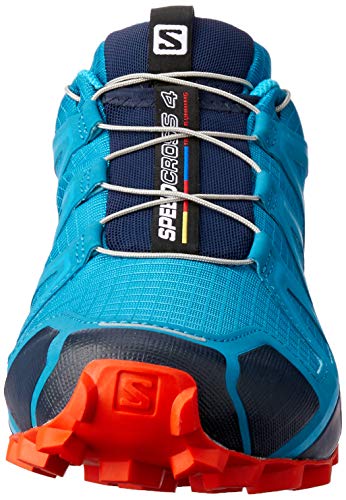 Salomon Speedcross 4, Zapatillas de Trail Running para Hombre, Azul (Fjord Blue/Navy Blazer/Cherry Tomato), 40 2/3 EU