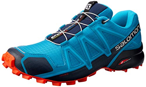 Salomon Speedcross 4, Zapatillas de Trail Running para Hombre, Azul (Fjord Blue/Navy Blazer/Cherry Tomato), 40 2/3 EU