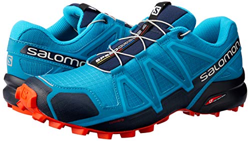 Salomon Speedcross 4, Zapatillas de Trail Running para Hombre, Azul (Fjord Blue/Navy Blazer/Cherry Tomato), 40 2/3 EU