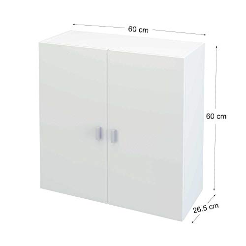 Samblo Armario Bajo de Cocina con 2 Puertas, Blanco, 26.5 x 60 x 60 cm