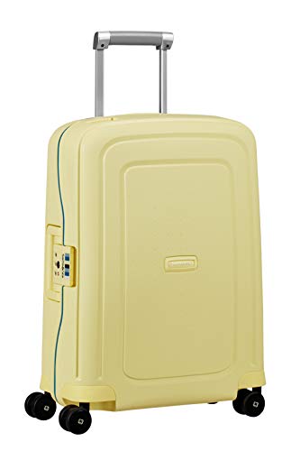 Samsonite S'Cure Spinner - Maleta de Equipaje, S (55 cm - 34 L), Amarillo (Pastel Yellow Stripes)